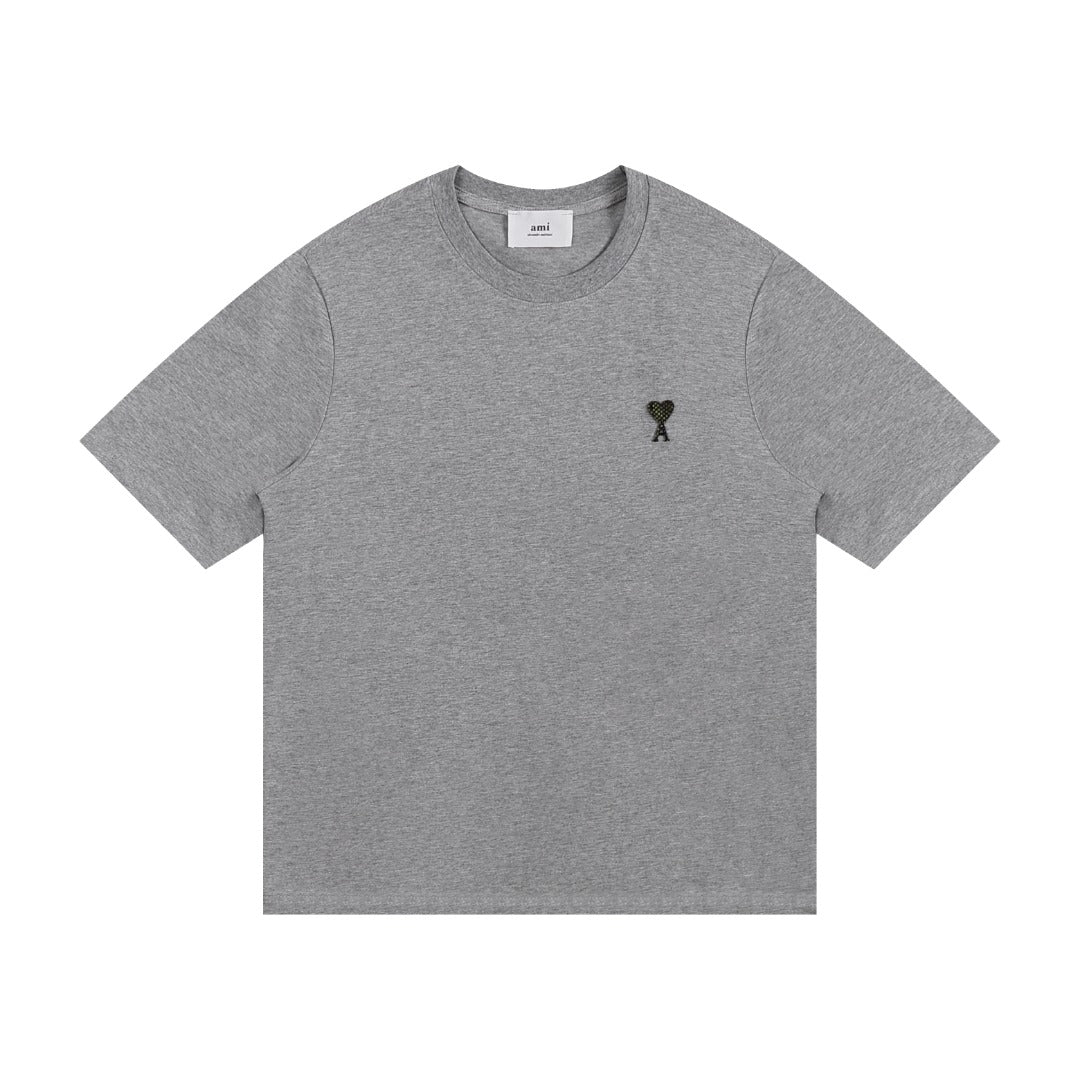 AMI Paris Neutral Tones Unisex T-Shirt - Premium Cotton Tee