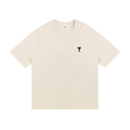 AMI Paris Neutral Tones Unisex T-Shirt - Premium Cotton Tee