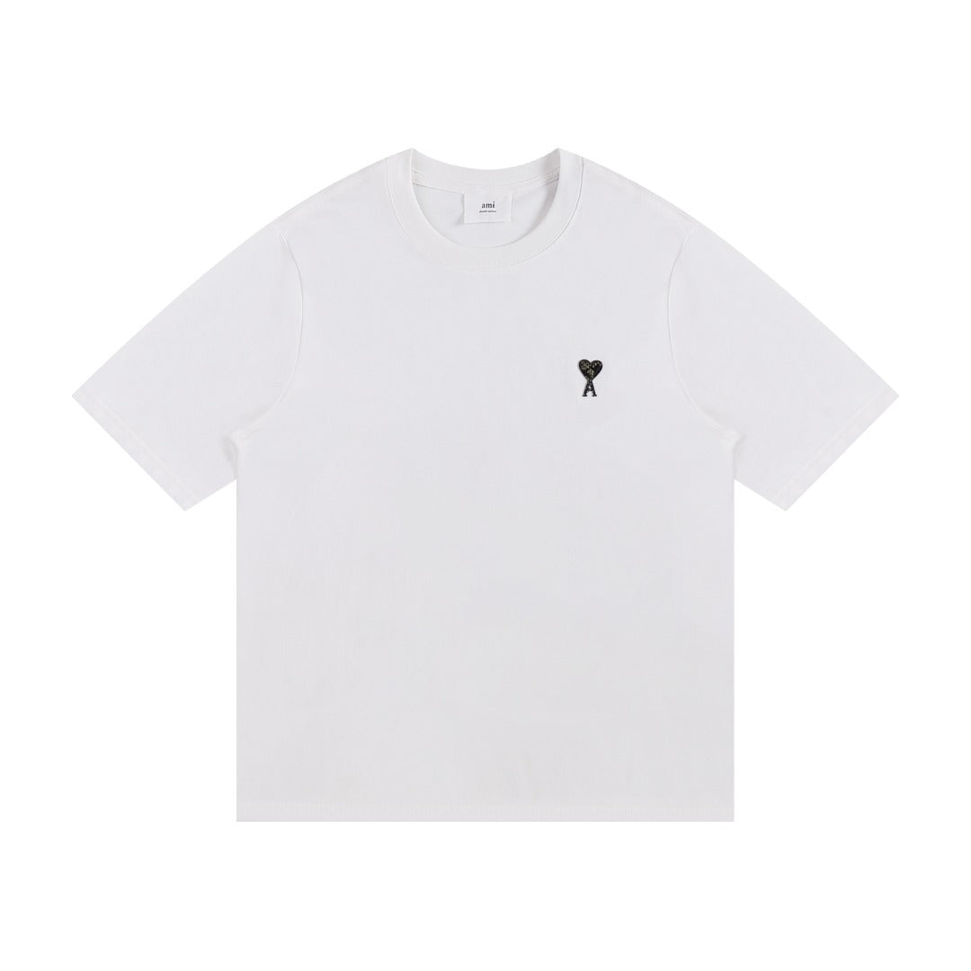 AMI Paris Neutral Tones Unisex T-Shirt - Premium Cotton Tee