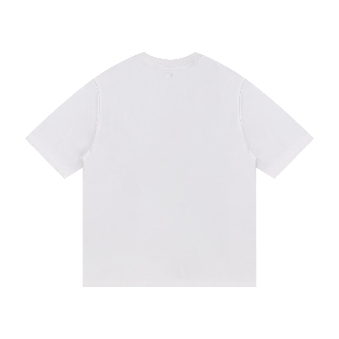 AMI Paris Neutral Tones Unisex T-Shirt - Premium Cotton Tee