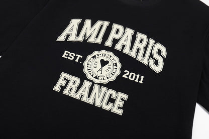 AMI Paris 2026 Unisex Short Sleeve T-Shirt - Premium Cotton