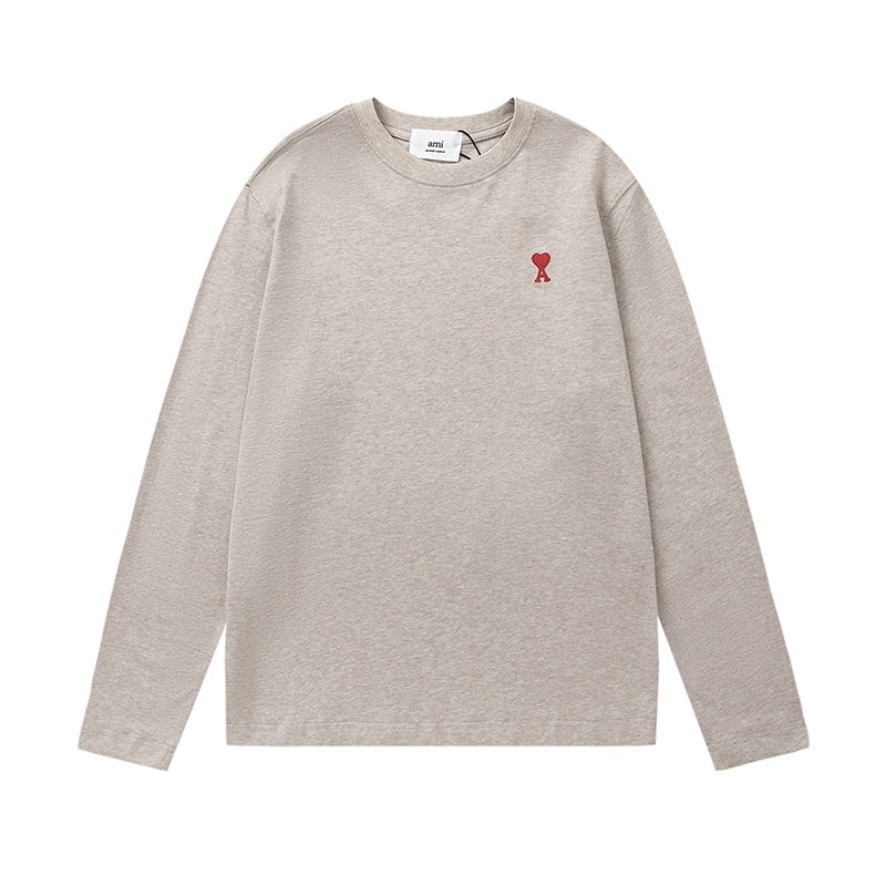 AMI PARIS Unisex Long-Sleeve T-Shirt - Premium Cotton Casual Tee