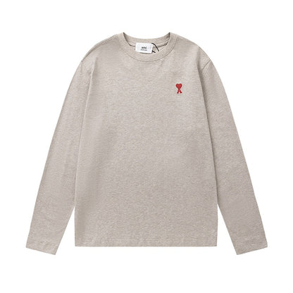AMI PARIS Unisex Long-Sleeve T-Shirt - Premium Cotton Casual Tee