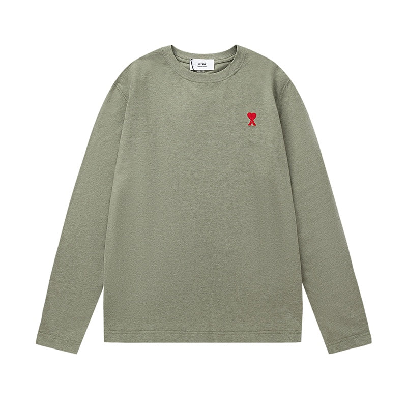 AMI PARIS Unisex Long-Sleeve T-Shirt - Premium Cotton Casual Tee