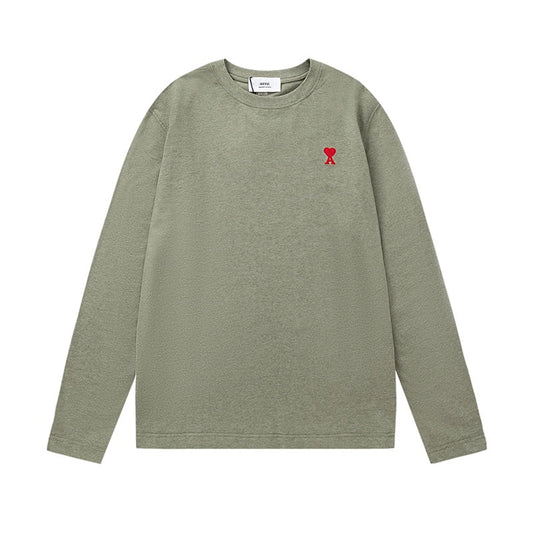 AMI PARIS Unisex Long-Sleeve T-Shirt - Premium Cotton Casual Tee