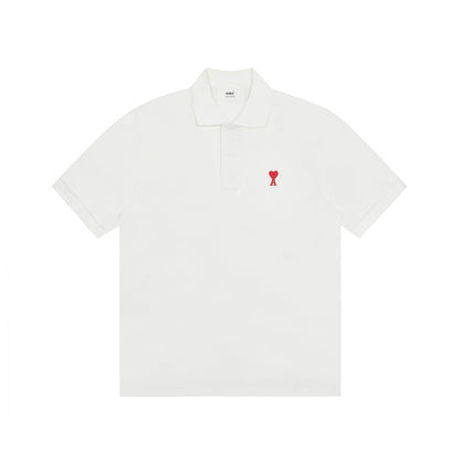 AMI PARIS Unisex Polo Shirt - Classic Designer Cotton Polo